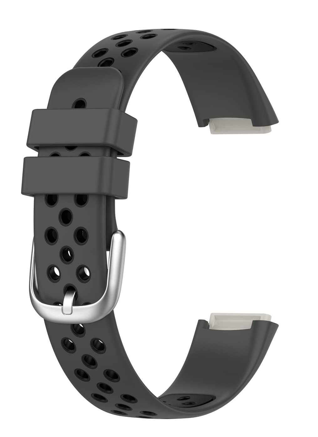 OBOE Silicone Smart Watch Replacement Dual Color Band Compatible with Fitbit Luxe Watch (Grey-Black)-picture-23