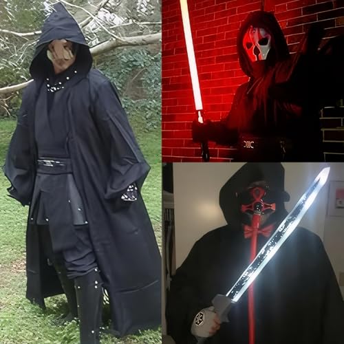 Men's Cosplay Cloak Robe Costume Halloween Tunic Hooded Uniform