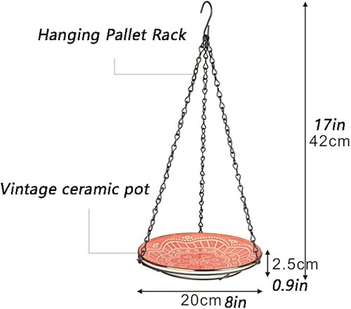 Miniatura 2 de Comedero para pájaros Bird Feeder for Outdoor Wrought Iron Water Feeder Metal Hanging Ceramic Bird Bath Wild Bird Feeder for Outside and Garden
