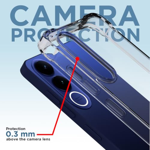 Image of Outlouders Back Cover for Vivo V70 FE 5G Clear Transparent PC + TPU Bumper Case with Raised Edges for Shockproof Protection (Transparent)