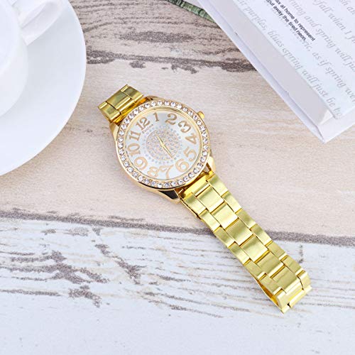 Relógio requintado casual pulseira de aço inoxidável relógio de pulso de quartzo para meninas menina