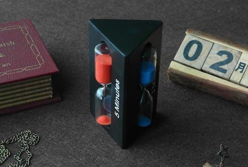 オシャレ な 三角形 砂時計 3分計 ＆ 5分計 ＆ 7分計 ブラック