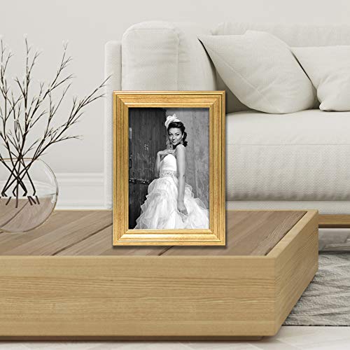 Lawrence Frames Sutter Burnished Picture Frame, 5 By 7-Inch, Gold #TOP3