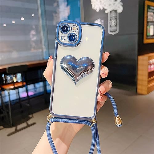 Évitez les chutes de votre iPhone 12 Pro Max grâce à la coque collier dragonne bleue 3D