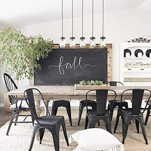 LNC Farmhouse Mason Jar Chandelier, 5-Light Adjustable Rustic Pendant Chandeliers Hanging Light Fixture for Kitchen Island and Dining Room Brown - Image 5