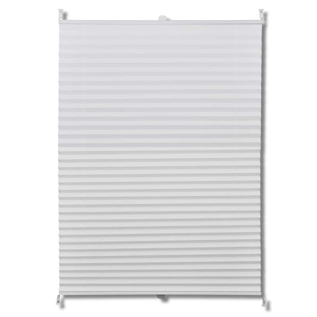 vidaXL Plissee-Faltrollo in Weiß, 50 × 125 cm – Klemmhalter, Sonnen- und Sichtschutz