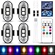 DAJASD 4 Stück Kabellose Led Lichter, 8 Farben Strobe Drone Light, Fernbedienung Blitzlicht mit Fernbedienung, USB-Aufladung Antikollisionslichter, LED Flugzeug Blitzlicht für Drohne Motorra