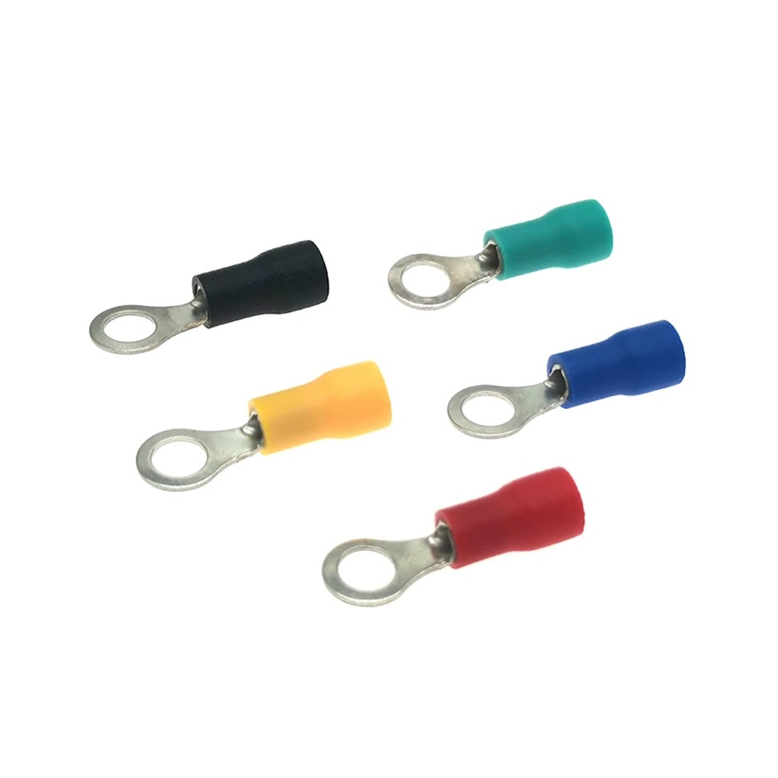 Crimpverbinder, Quetschklemmen, 500 Stück, isolierte elektrische Kabelverbinder, RV1.25-3/4/5/6/8/10/12 Aderendhülsen 22–16 AWG 0,5–1,5 mm² (Farbe: Rot, Stifte: RV1,25–6) (Farbe: Rot)