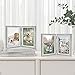 Afuly 5x7 Picture Frame Grey Double Wooden Hinged Photo Frames 2 Openings Tabletop Display Desk Picture Frames Modern Decor Wedding Birthday Christamas Gifts for Women Mom Family Friends