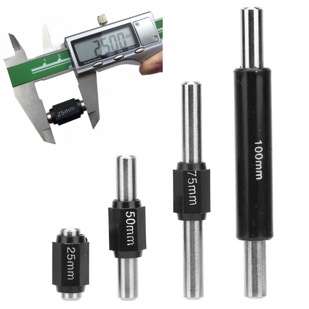 EasyByMall Jauge de tige d'étalonnage micrométrique en acier inoxydable, barre de référence pour micromètres extérieurs, outil de mesure (25 mm/50 mm/75 mm/100 mm)
