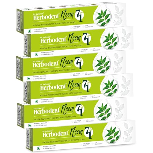 Image of NEEM 7 in 1 Toothpaste - 100g Pack of 6 | Organic Herbs-Neem, Black Seed & Xylitol for Anti Cavity-Cardamom & Mint for Taste & Freshness-Baking Soda for Excellent Cleaning