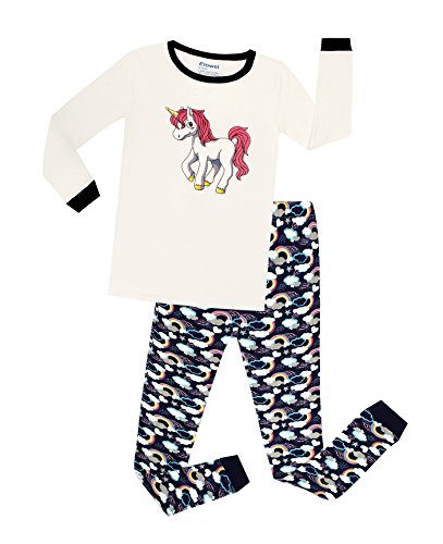 elowel Unicorno Set Pigiama Manica Lunga 2 Pezzi da Bambina 12 Anni