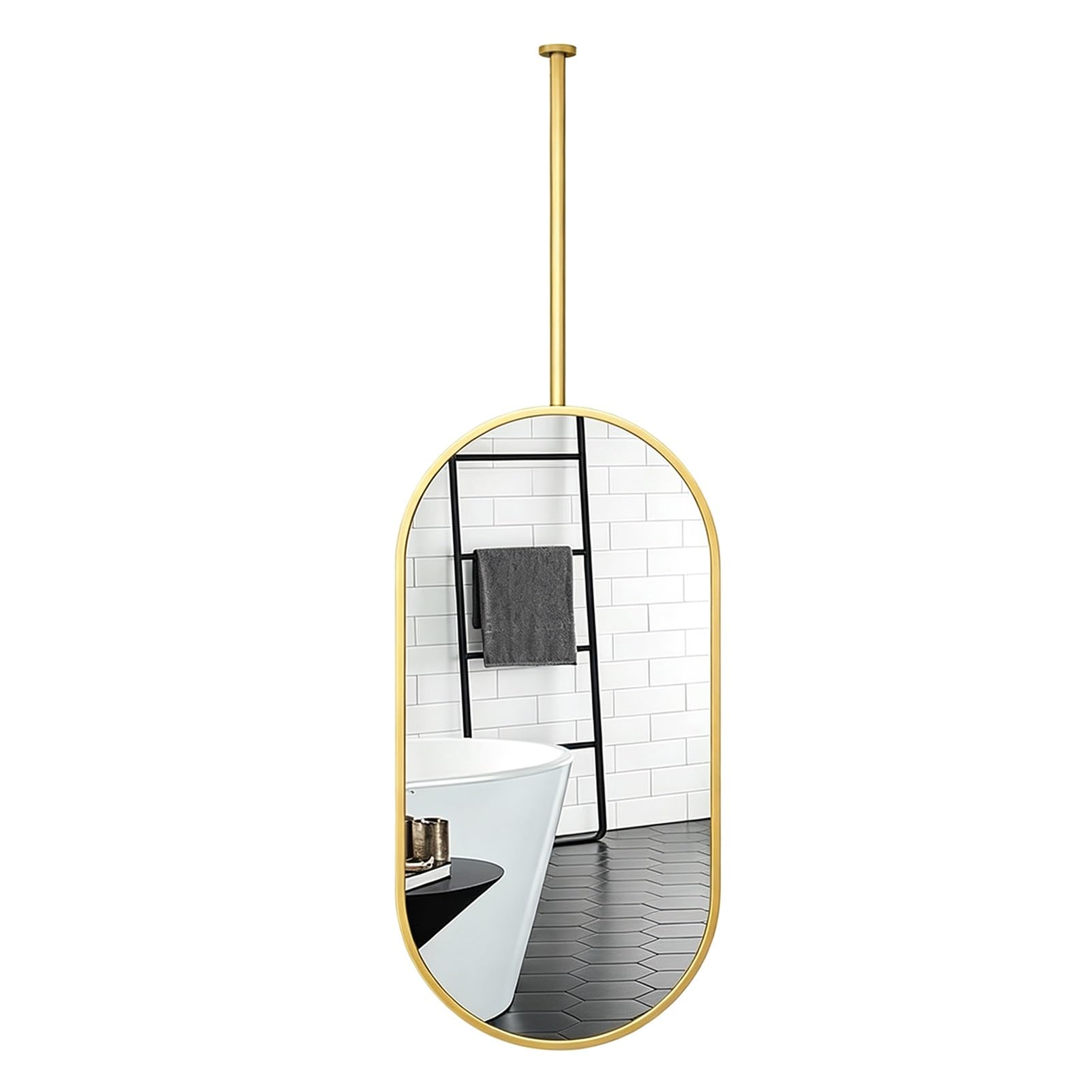 Yopappol Hanging Oval Bedroom Makeup Mirror, Bathroom Vanity Mirror