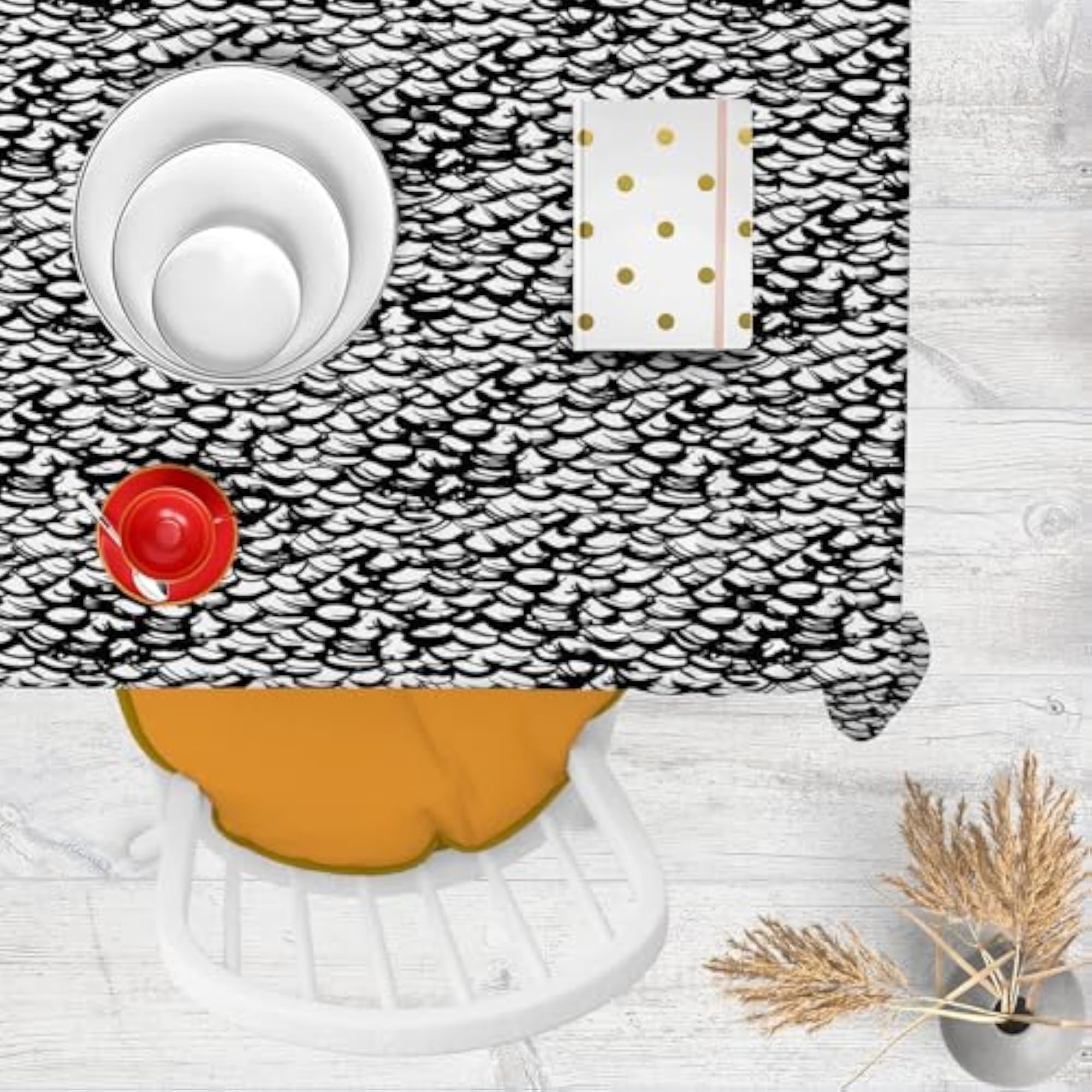 Ditsy Strokes Table Cloth Cover for Dining & Center Table