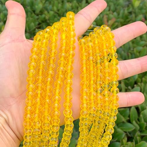 Image of 140pcs Czech Faceted Rondelle Crystal Glass Beads 8mm Bulk Light Topaz