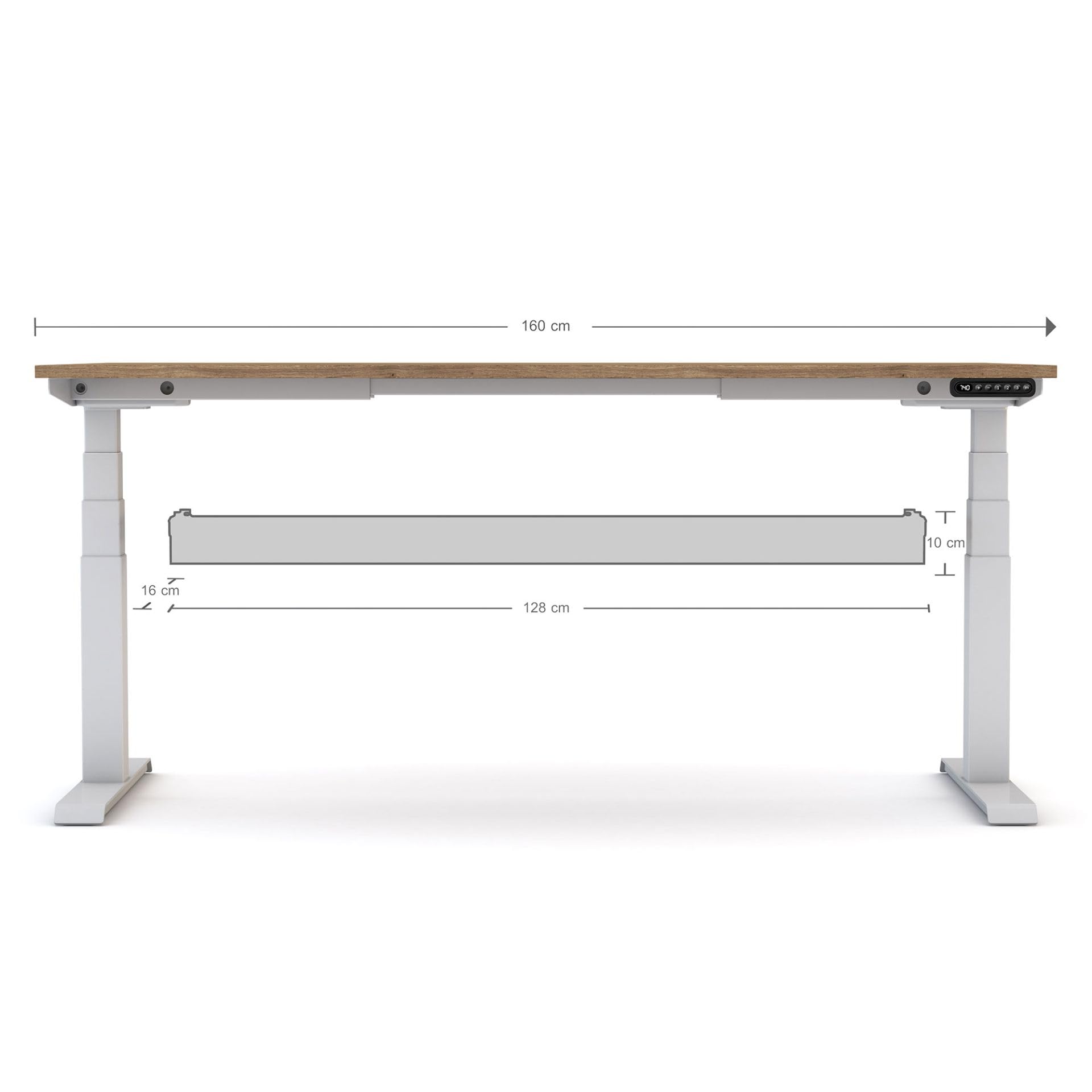 ASSMANN Horizontaler Kabelkanal Flex-Big + Vertikale Kabelführung + 6-Fach Steckdose 128x16x10cm 1280mm Weiß einfache Montage für Büro und Homeoffice