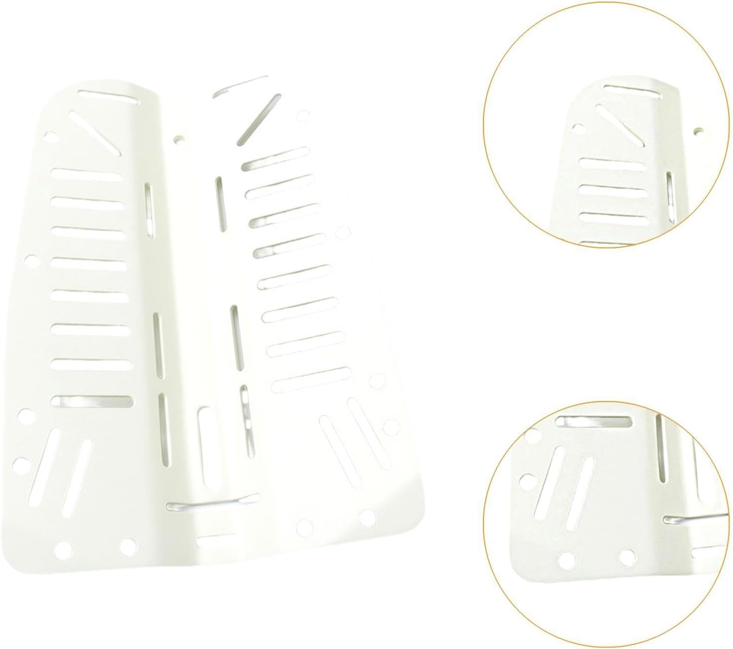 Scuba Diving Backplate Lightweight Carbon Fiber Stainless Steel Tank Support Tech Gear, White