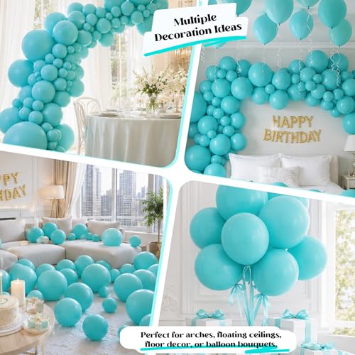 Image of Togvu Teal Balloons, 50Pack 12 Inch Turquoise Latex Party Balloons for Tropical Aloha Luau Summer Birthday Graduation Bachelorette Mermaid Pool Ocean Party Decorations Supplies