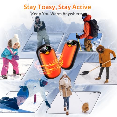 Hand Warmers Rechargeable - Magnetic Electric Hand Warmers 2 Pack, LED Display, 4 Settings Fast Heating Reusable Portable Heater Handwarmers for... - Image 6