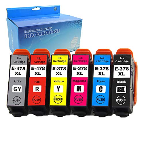 Ouguan® - Set di 6 cartucce di inchiostro Epson