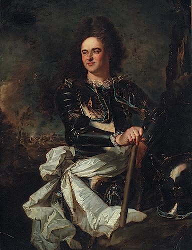 Cuadro retrato del conde de Hyacinthe Rigaud sobre lienzo decorativo de pared grande 60x90