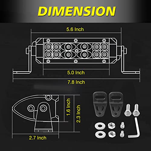 Image of 5 Inch Slim LED Light Bar 36W Combo Small Off Road Driving Lights | Slim LED Light Bar Waterproof Work Backup Head Lights for Dirt Bike Truck UTV ATV Motorcycle
