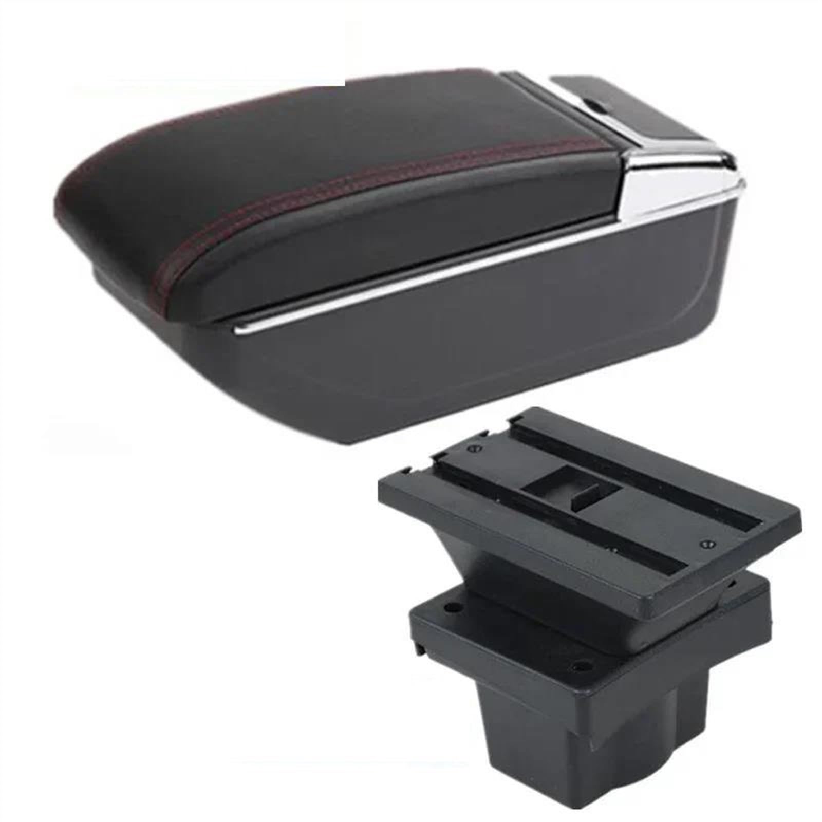 NOHEEU Car Armrest Box 2019-2023 Central Storage With USB Accessories For Virtus For Polo(B red line NO USB)