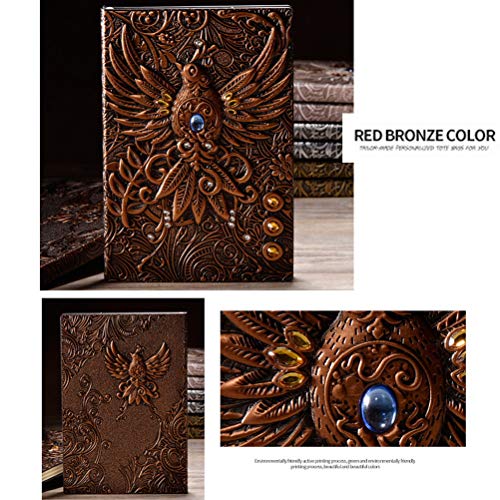 Carnet A5 vintage en cuir Phoenix de 200 pages pour vos notes