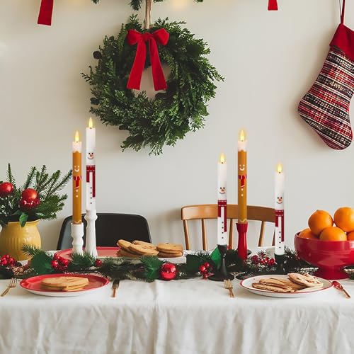 Candelabros LED de Navidad con diseño de jengibre y velas sin llama 4