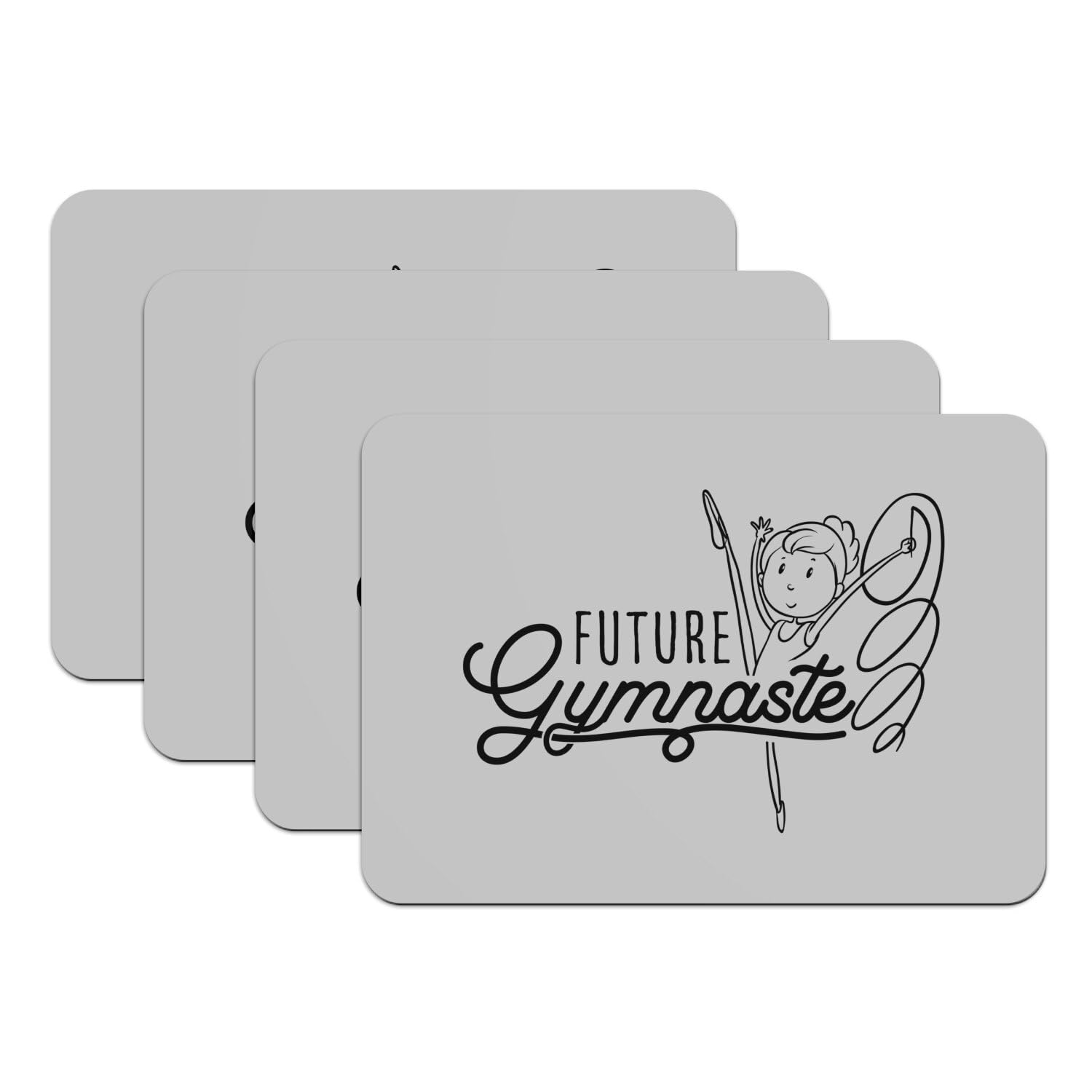 Sets de table grand format gris lot de 4 dessous de table caoutchouc gymnastique
