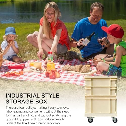 Portable Wheeled Tool Box - Heavy-Duty Industrial Tool nizer with Lockable Lid, Stackable Design & Brake Wheels for Easy Mobility | Ideal for Outdoor Storage - Image 4