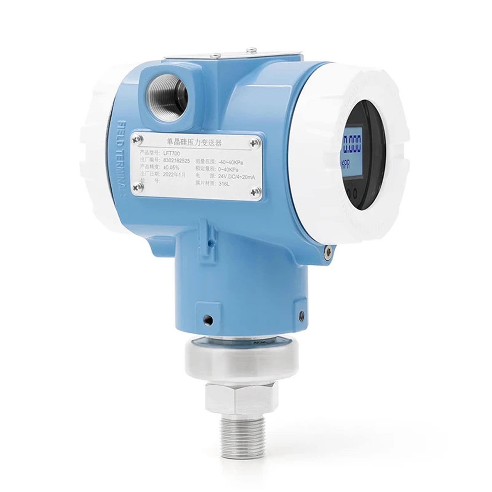 Transmisor de presión de silicio monocristalino, Gas líquido, Vapor, Sensor de presión Absoluta, IP67, 4-20 mA
