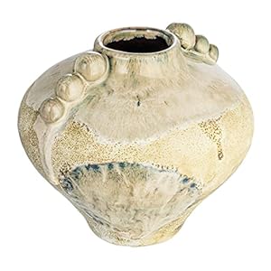 Creative Co-Op Organically Shaped Stoneware Raised Dot Detail, Multicolor Vase, Multi