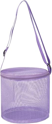 ikasus Bolsa de playa de malla para niños, bolsa de recolección de conchas plegable grande para niños, bolsa de almacenamiento de juguetes para