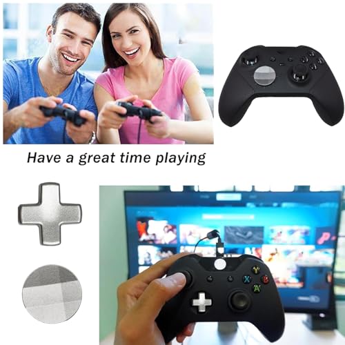 Image of 2 Pack Elite 2 Metal D-Pads Replacement for Xbox One Elite Series 2 Controller, Magnetic Standard D-Pad and Faceted D-Pad for Xbox One Elite Series 2 /Series 2 Core /Series 1 Controller (Silver)