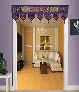 Stylo Culture Fabric Decorative Door Hanging (38 x 14 inch, Purple)