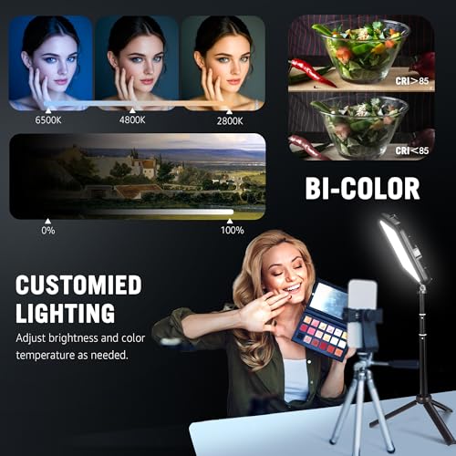 2-Pack Portable Photography Lighting Kit, Arsoer 8" 2800K-6500K Dimmable Studio Lights with Tripod, USB Powered Video Light for Photography/Zoom/Video Conference/Live Streaming/YouTube/Tiktok/Ins - Image 3