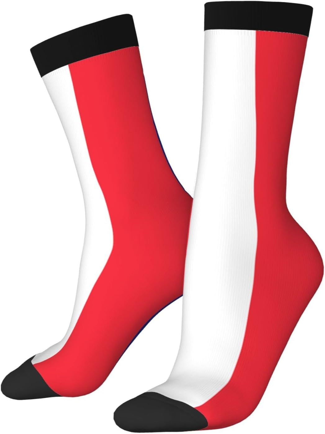 French flag Unisex Crew Work Cushion Socks Long Athletic Running Socks Workout Breathable Socks