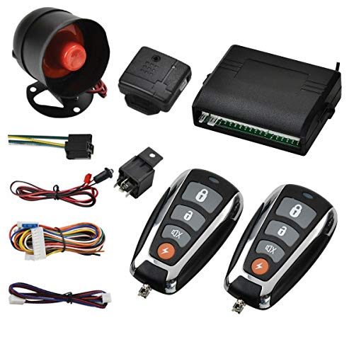 MASO Car Central Lock Universal Auto Remote Central Kit Vehicle Door Lock with Shock Sensor + Contorl Box + 2 Replacement Remote Contorl for Car Central Door Lock