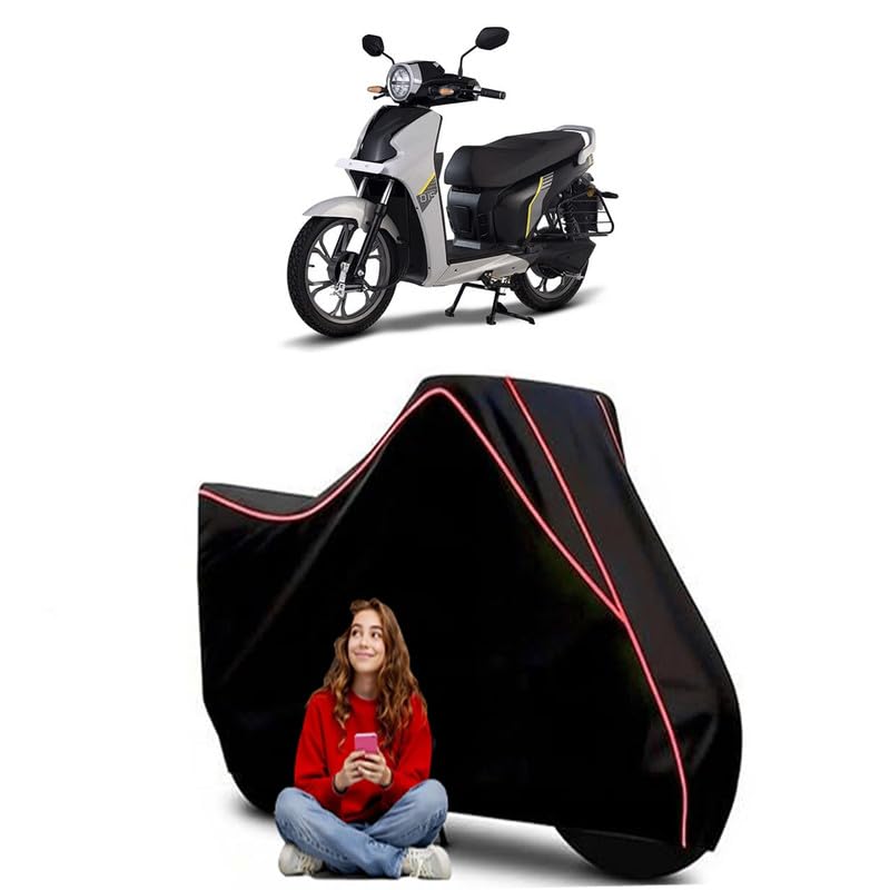 Image of D15 Scooty Bike Cover Water Resistant Outdoor Use Universal Fit Scooters Motorcycles Heavy Duty UV Protection Dust Rain Scratch Resistant Elastic Bottom Black Blue Piping