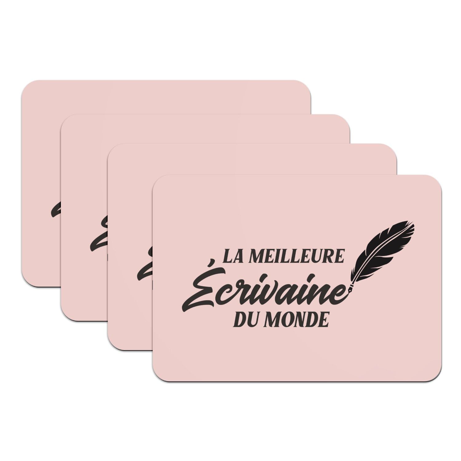 Dessous en caoutchouc rose lot de 4 sets de table roman