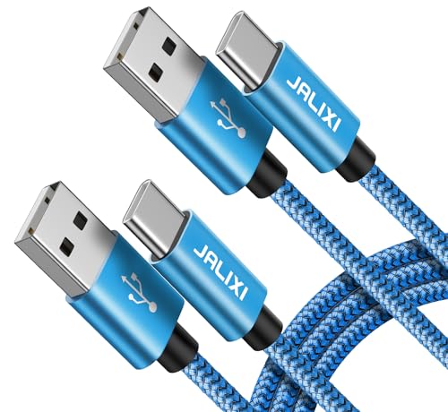JALIXI USB C Cable 1.8m/6ft, Samsung Tablet Charger Cable Fast Charging Nylon for Samsung Galaxy Tab A7 A8 A9, S6 S7 Plus S8 Fe S9, for Fire HD 8 10, for iPad 10th, Blue