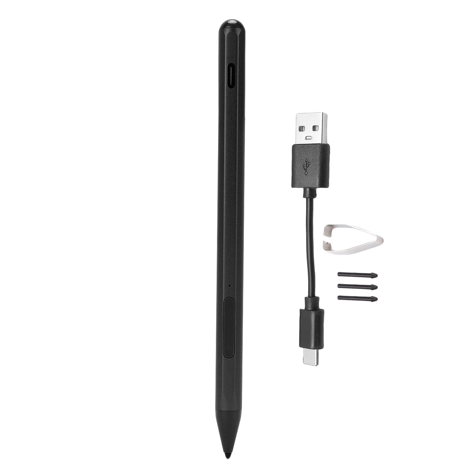 Penna Inclinabile Ricaricabile, Penna Stilo Attiva con 4096 Livelli di Pressione, MPP 2.0 e Palm Rejection, Ideale per ROG Z e Altri Tablet (BLACK)