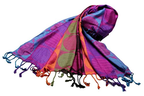 Étole viscose SHANKARA motif rond multicolore N1 idéal pour vos soirées