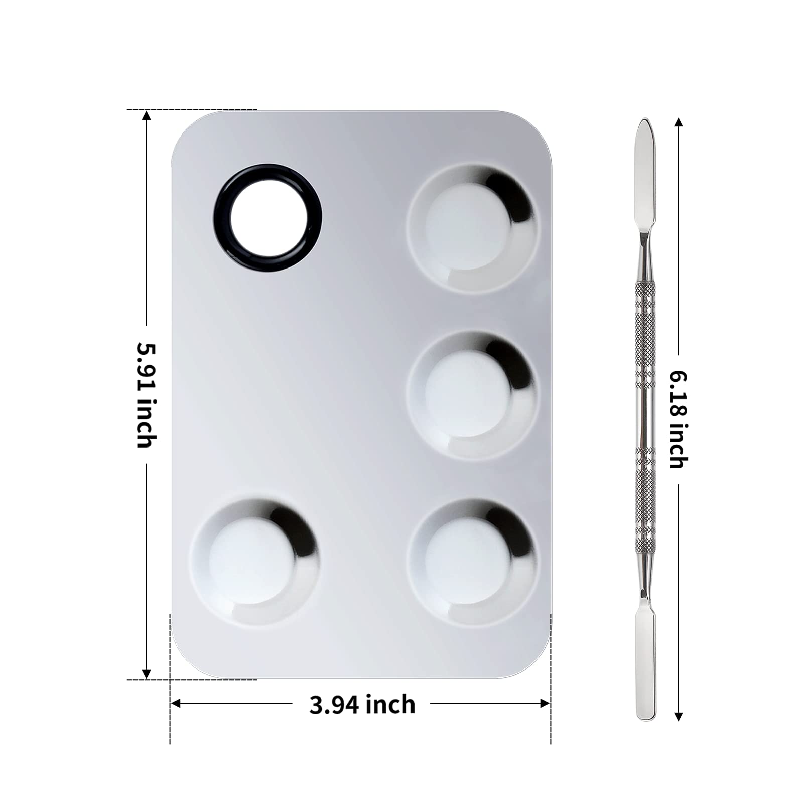 Upgrade Mixing Makeup Palette, Paleta cosmética de Acero Inoxidable con Herramienta de espátula