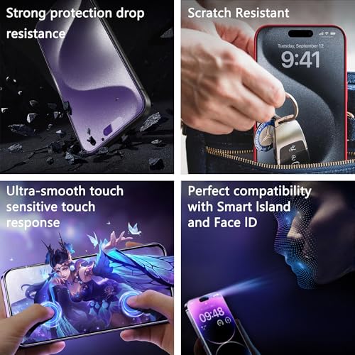 Image of 2-Pack Anti Blue Light Matte Screen Protector for iPhone 12 Pro Max 6.7-Inch, Auto Dust Removal, No Bubbles, High Definition Clear, Easy Installation