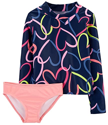 Rashguard Carter's de bain pour fille 4 ans rose à cœurs