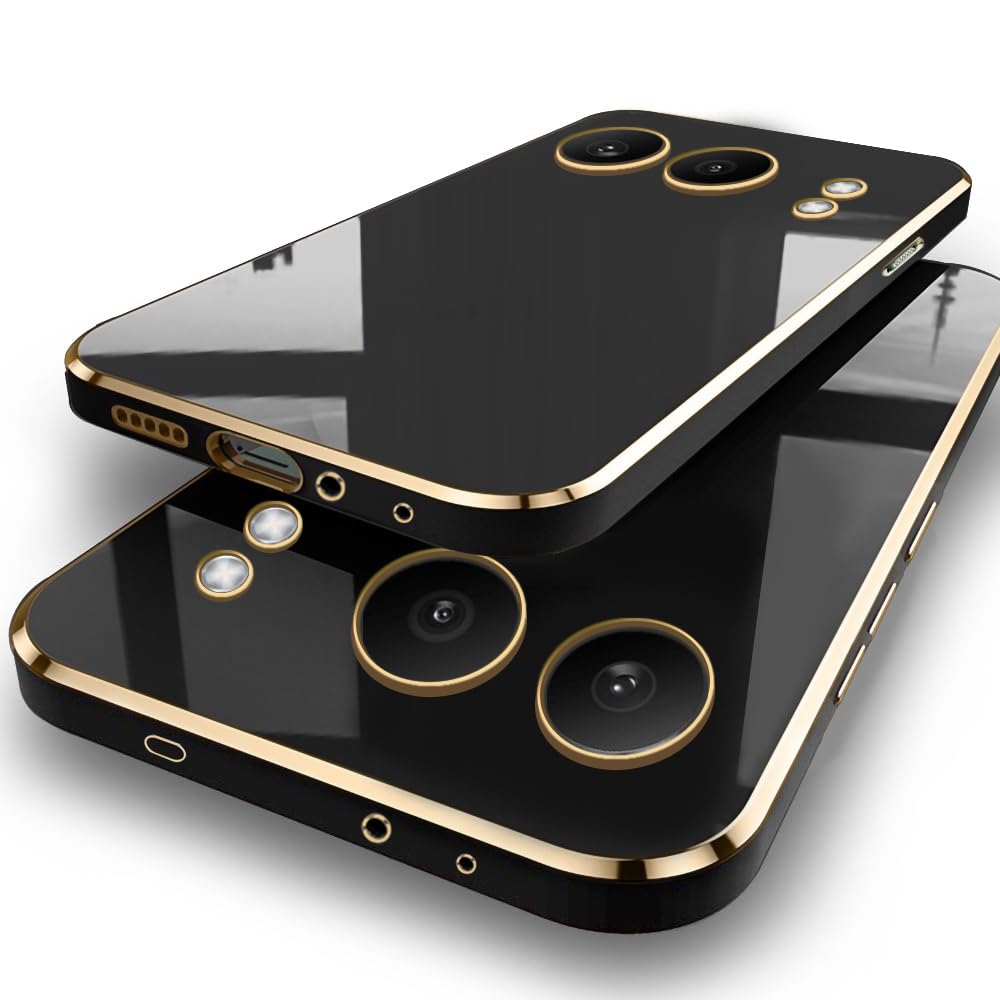 TheGiftKart Luxurious Golden-Plated Back Cover Case for OnePlus Nord 4 5G | Raised Lips for Camera & Screen Protection | Shockproof Design | Stylish Back Cover Case for OnePlus Nord 4 5G (TPU, Black) (B0D9TH8ZM9) Amazon Price History, Amazon Price Tracker