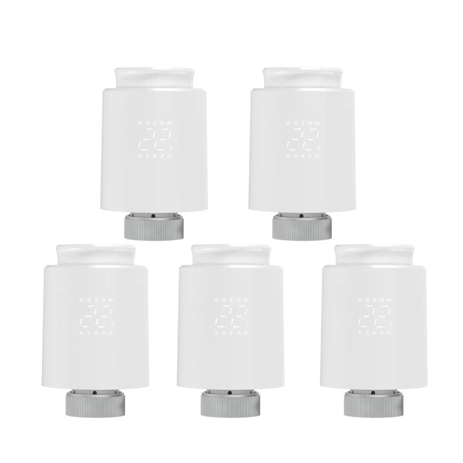 Smart Tuya Wifi/ZigBee3.0 Radiator Actuator TRV Programmable Thermostatic App Remote Temperature Controller(Wi-Fi 5PCS)