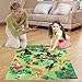 TOMETC 19PCS Dinosaur Toys Set 14 Pcs Dinosaur Figures Activity Play Mat & Trees Create A Dino World Educational Realistic Boys Dinosaur Toys Figures Playset Best Gifts for Kids Boys & Girls